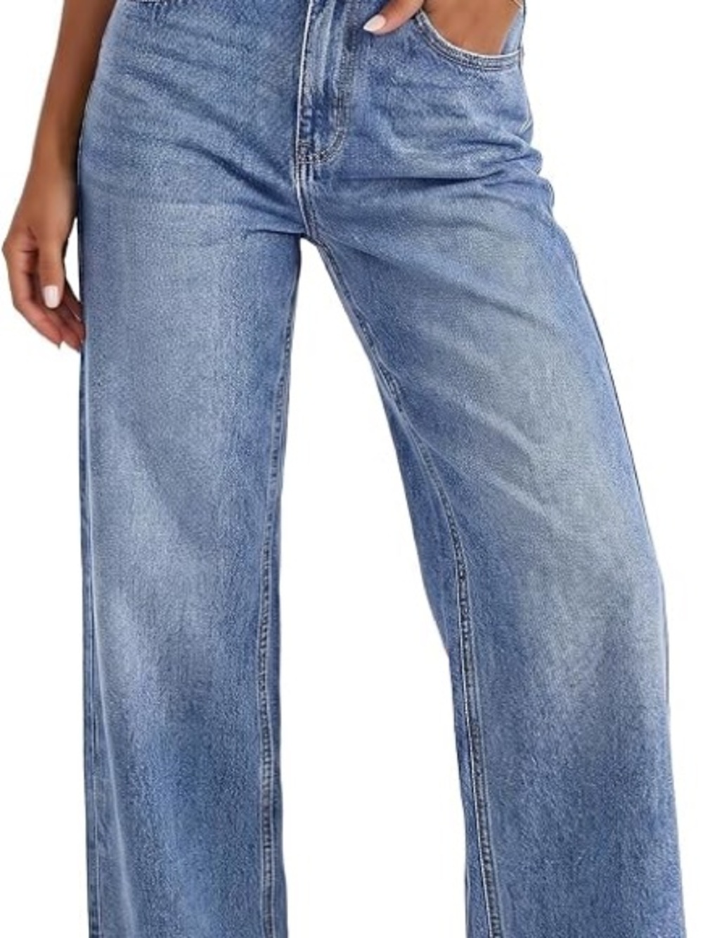 HDLTE High Rise Wide Leg Baggy Jeans SZ M